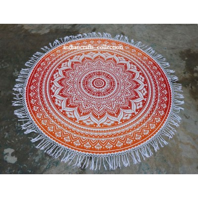 Ombre India Round Mandala Boho Beach Throw Tapestry Towel Home Decor Wallhanging   253815856905